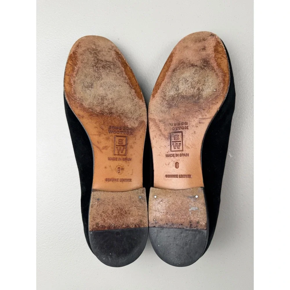 Stubbs &‎ Wootton Black Velvet Red Embroidered Tassel Smoking Slipper Loafers 6
